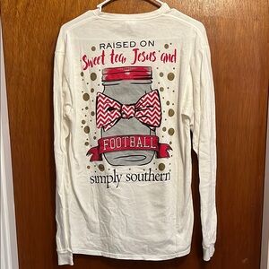 Simply Southern White Long Sleeve Tee Classic Crew Neck